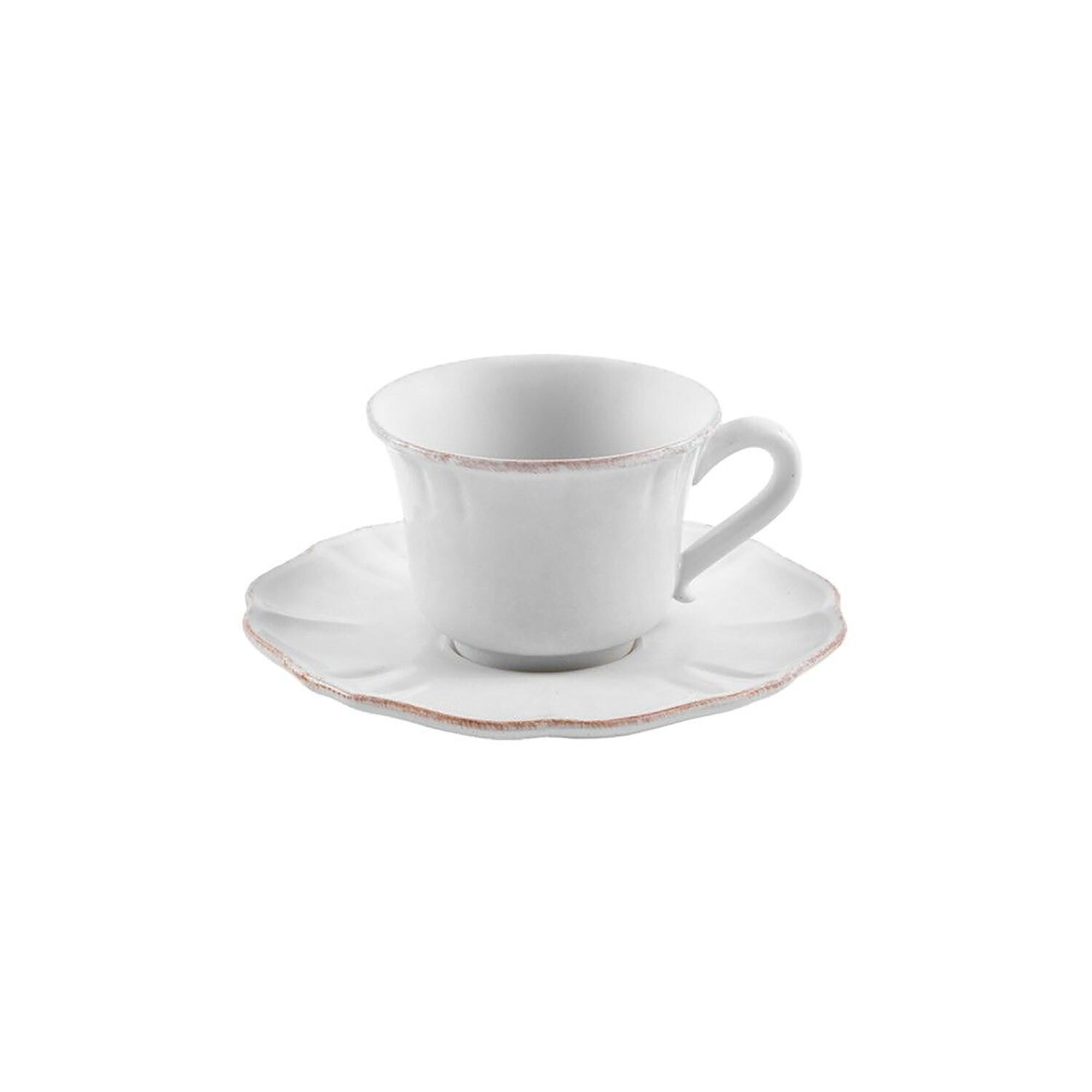 Casafina Impressions White Tea Cup &amp; Saucer Set of 6 IM506-WHI, MPN: IM506-WHI, 840289011812