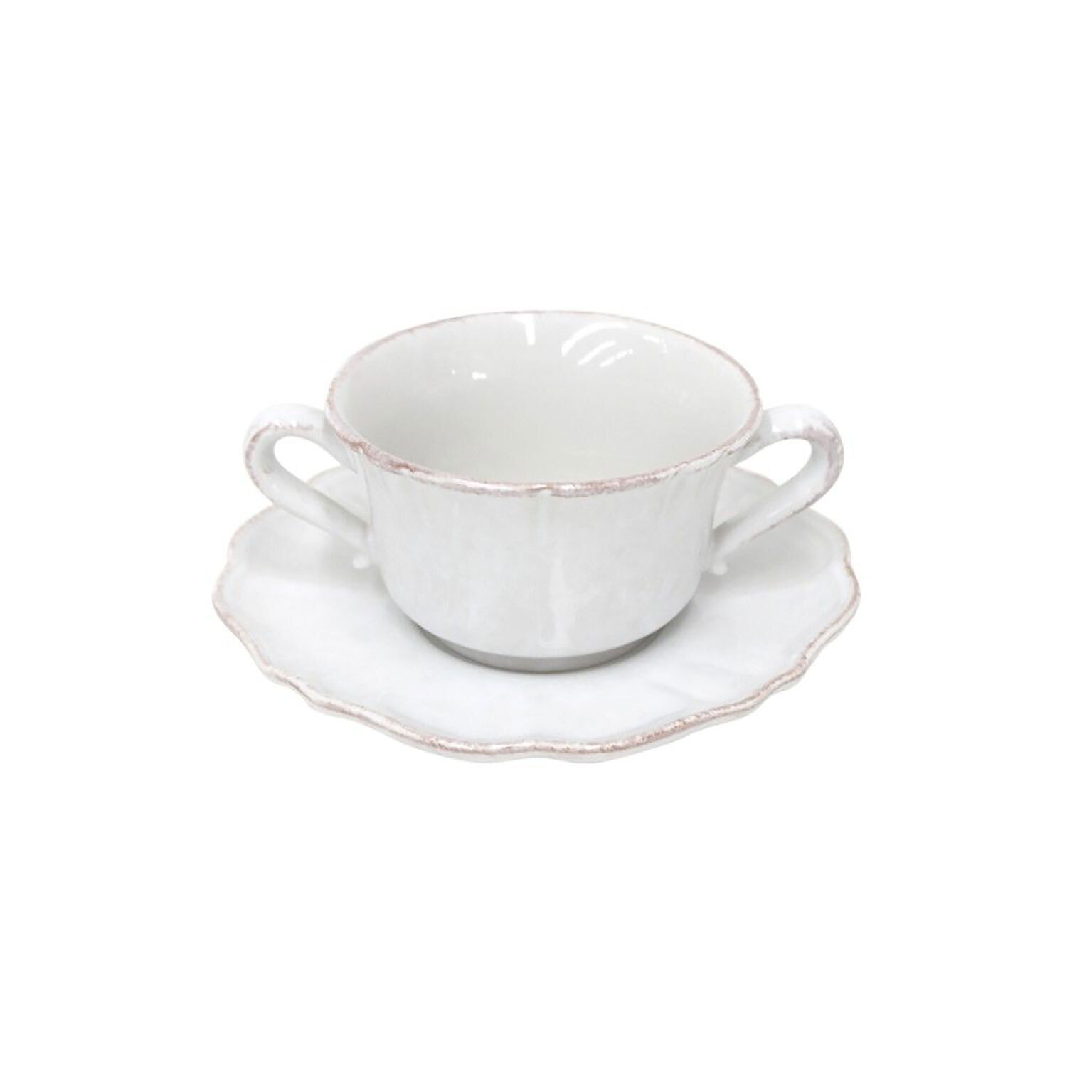 Casafina Impressions White Consomme Cup & Saucer Set of 6 IM511-WHI