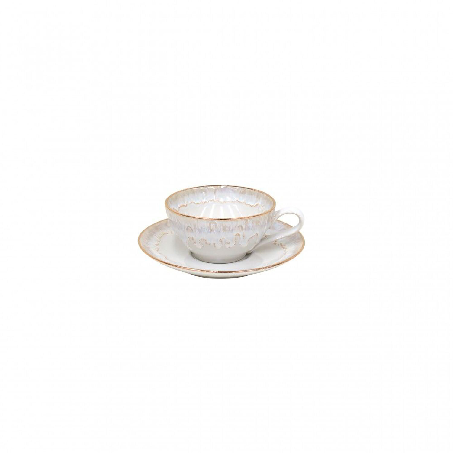 Casafina Taormina White Gold Tea Cup & Saucer Set of 6 TA616-WGD