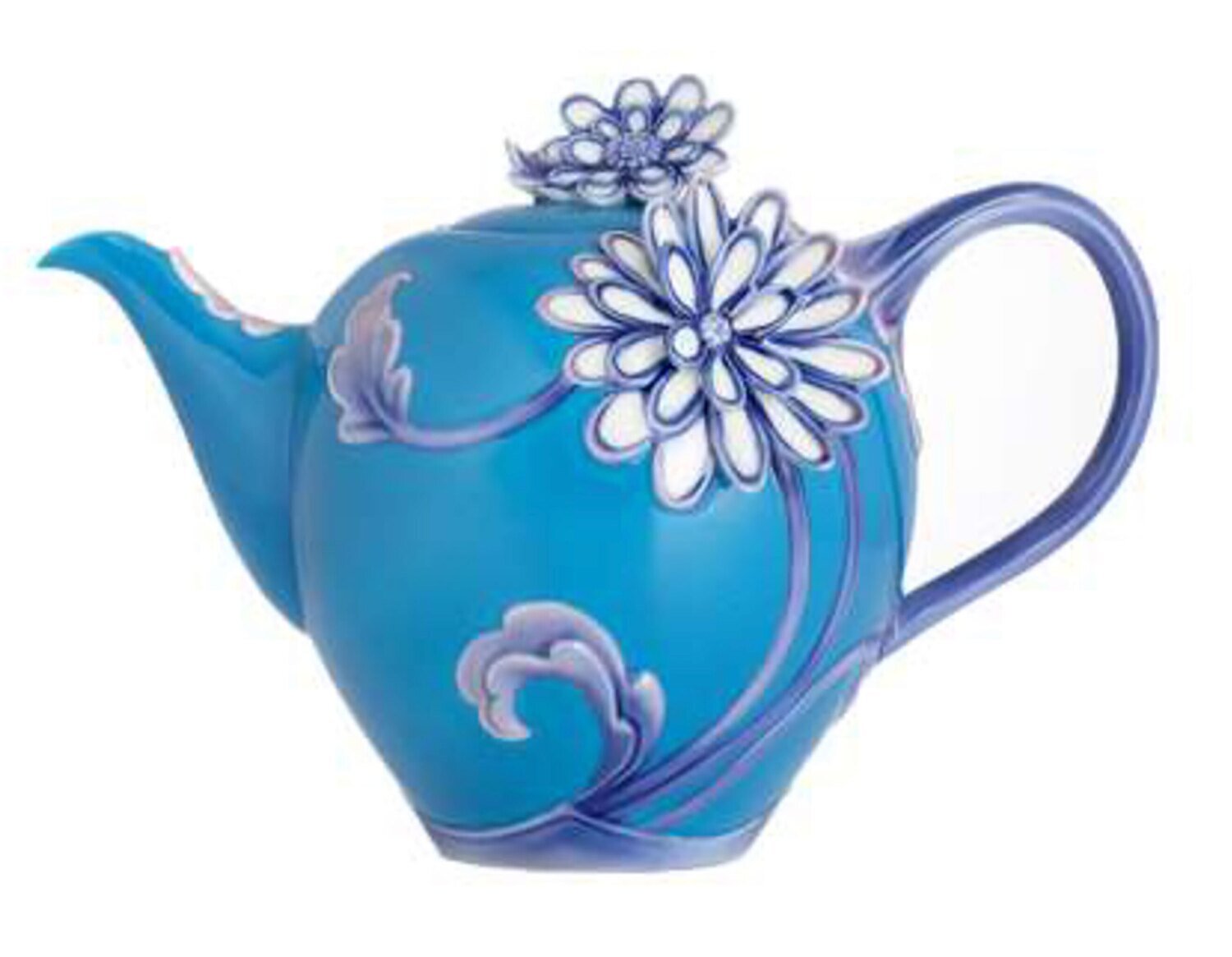 Franz Porcelain Plain Tricolour Chrysanthemum Teapot CP00023