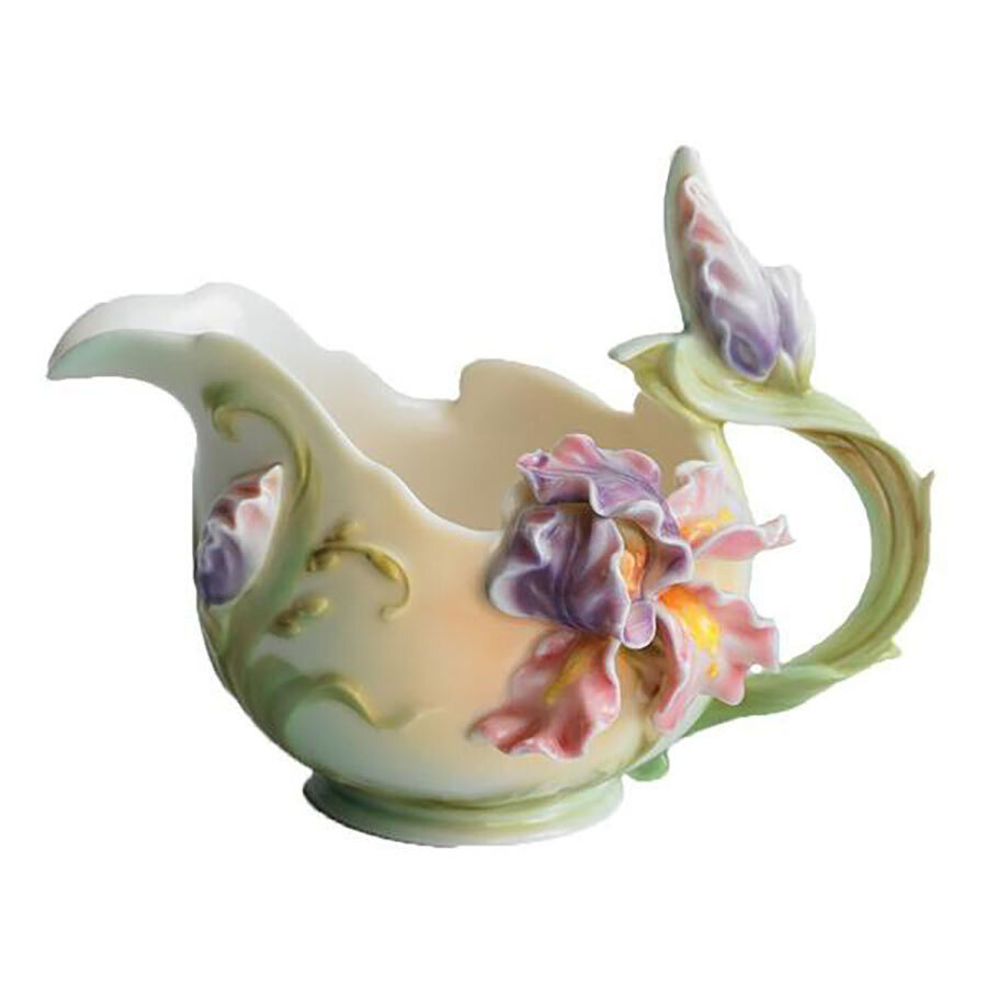 Franz Porcelain Windswept Beauty Iris Creamer Limited Editon of 2000 FZ00837