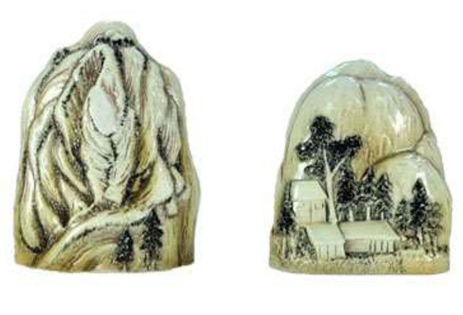 Franz Porcelain Summer Trees and Cottage In Moutain Salt & Pepper Shakers FZ02818