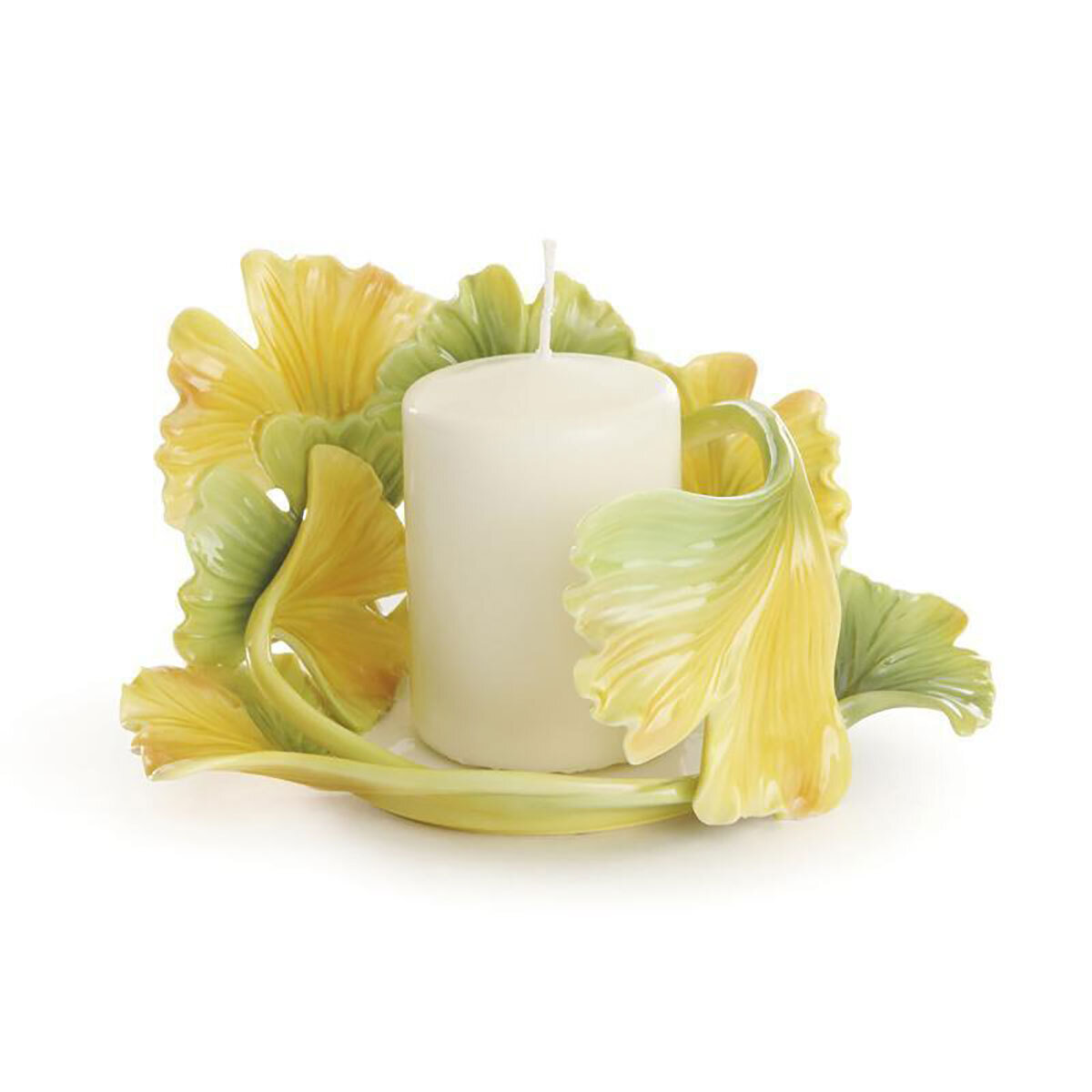 Franz Porcelain Spa Collection Gingko Flower Candleholder FZ01943