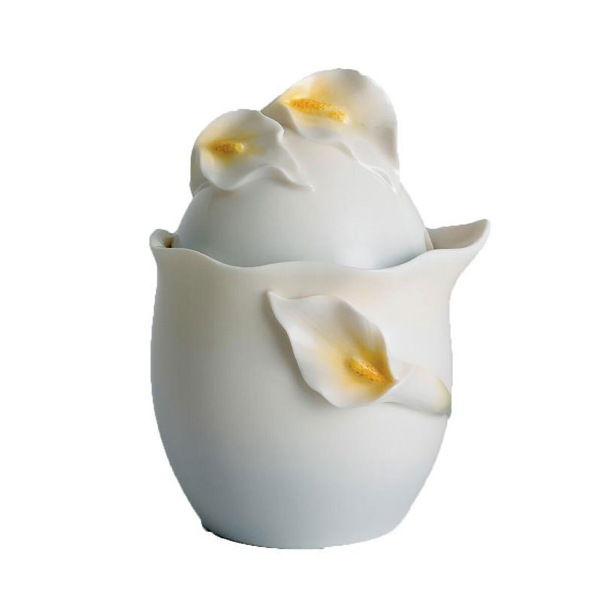 Franz Porcelain Serenity Calla Lily Sugar Jar With Cover FZ00742