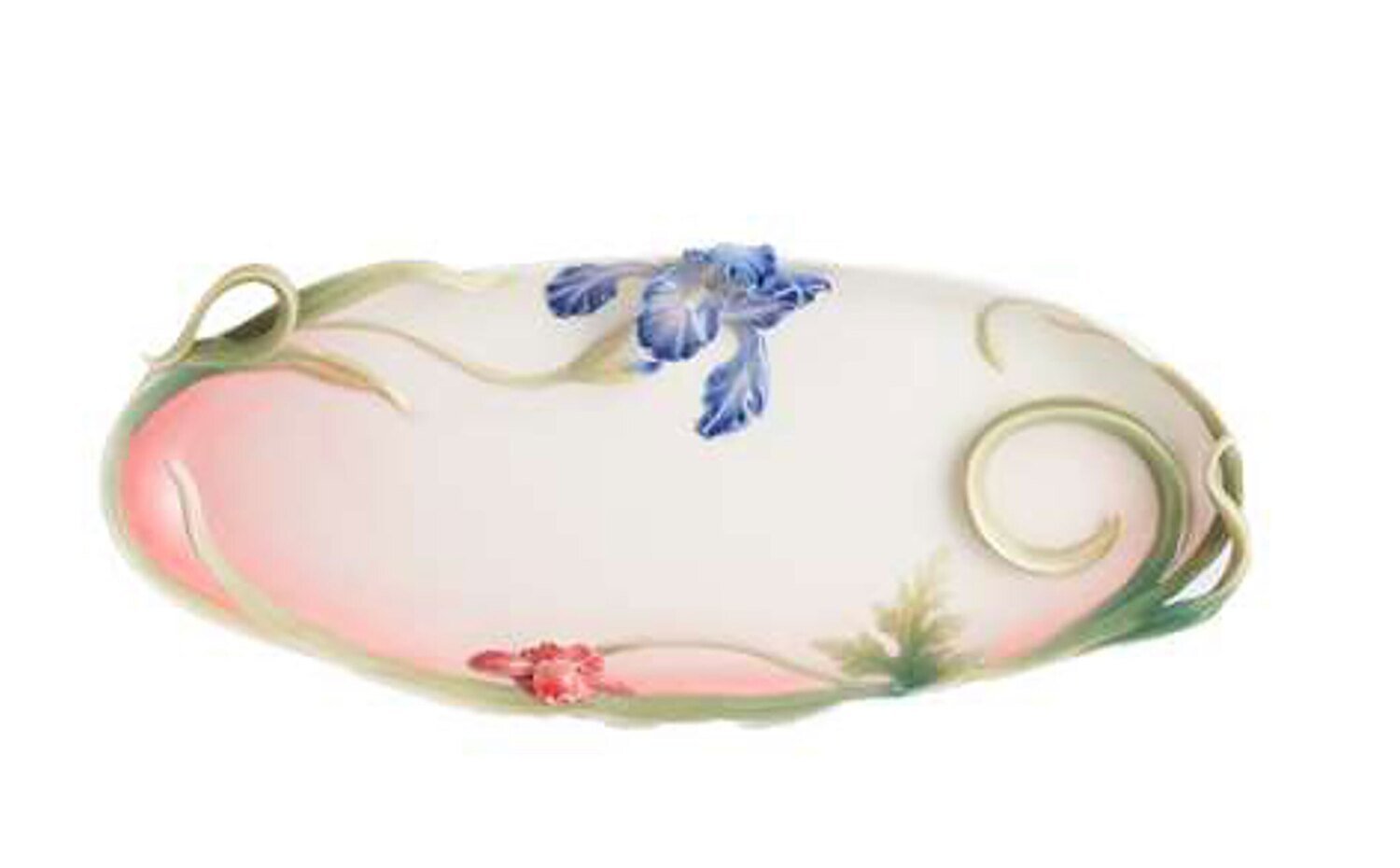 Franz Porcelain Porcelain Fringed Iris and Red Poppy Snack Tray FZ01181