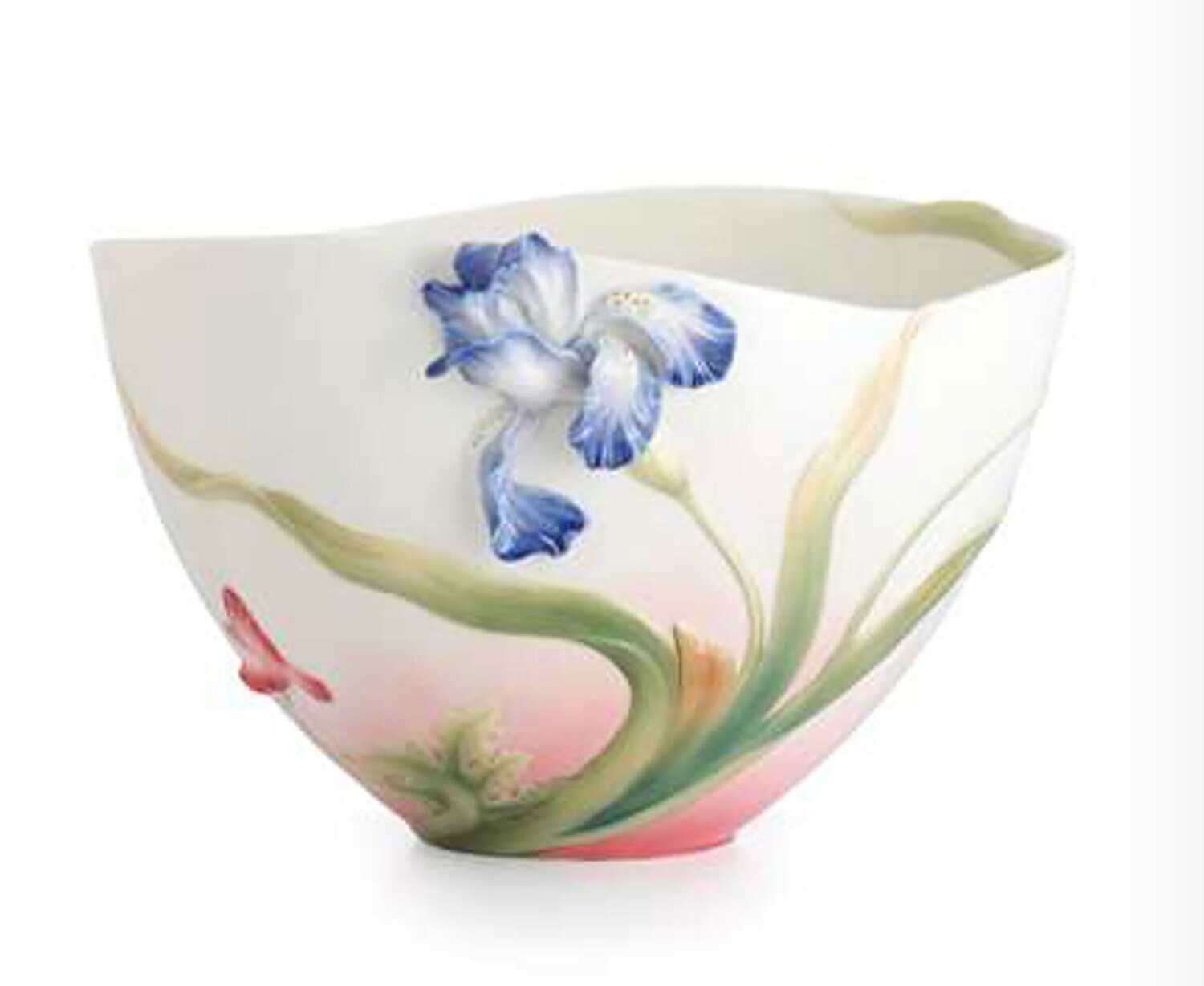 Franz Porcelain Porcelain Fringed Iris and Red Poppy Salad Bowl FZ01178