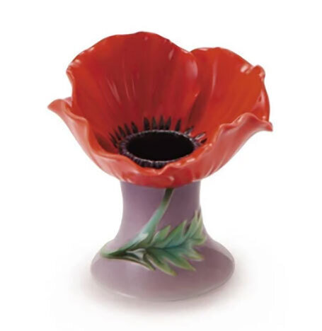 Franz Porcelain Poppy Flower Taper Candleholder FZ01975