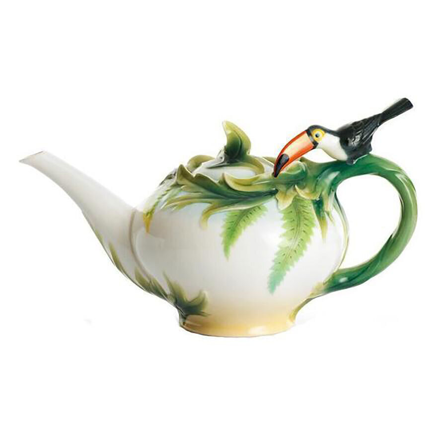 Franz Porcelain Paradise Calls Toucan Teapot FZ00346