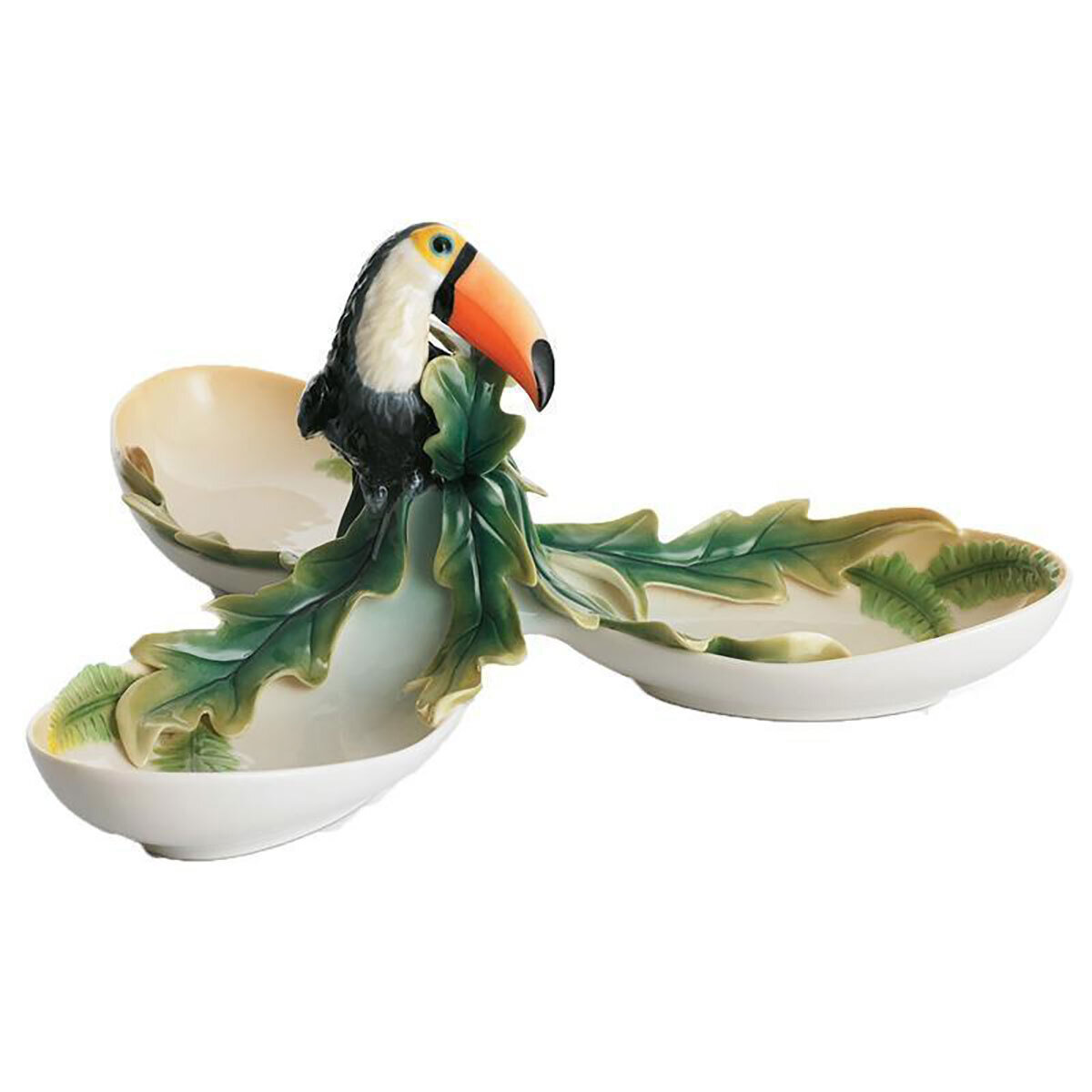 Franz Porcelain Paradise Calls Toucan Ornamental Tidbit Dish FZ01313
