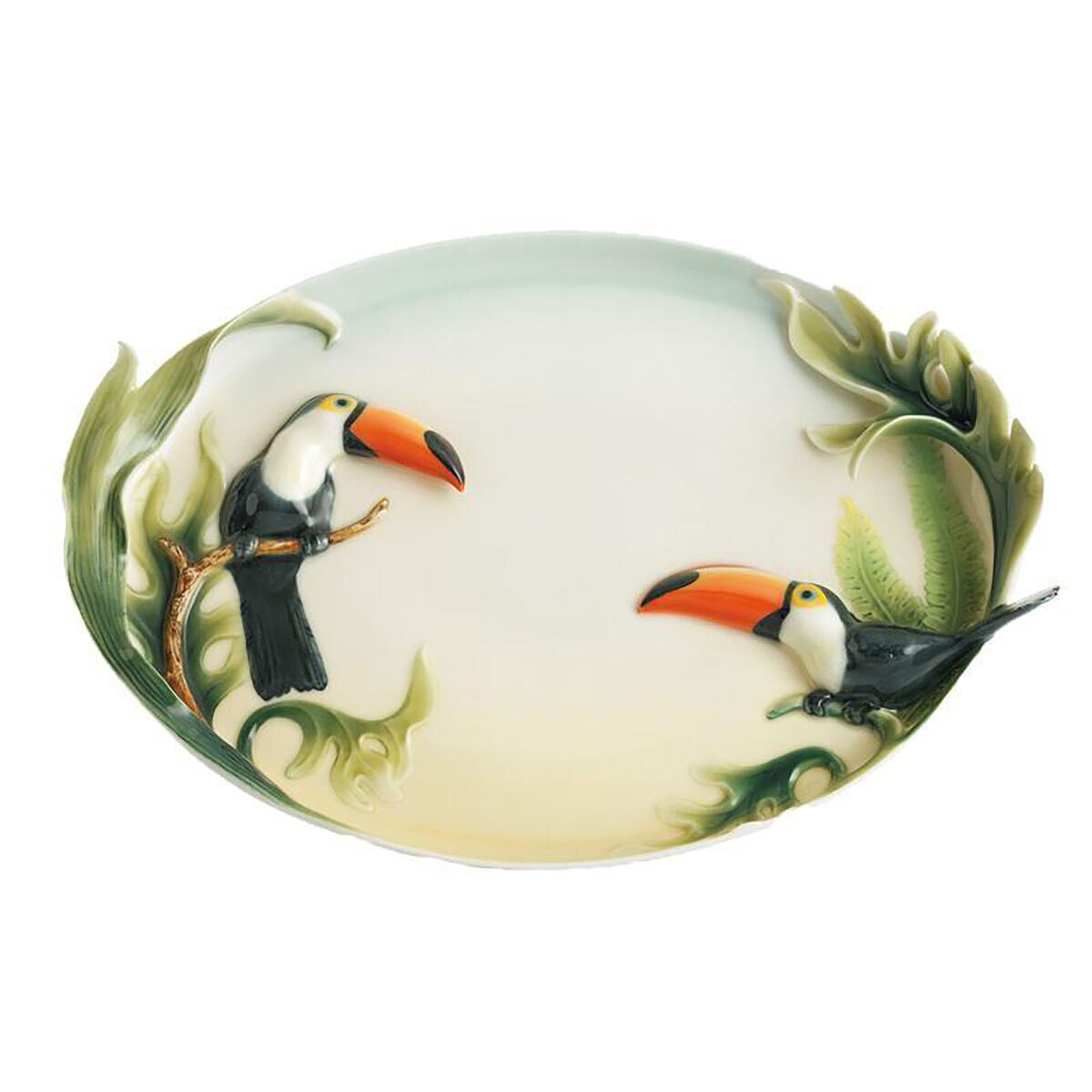 Franz Porcelain Paradise Calls Toucan Ornamental Platter FZ00403