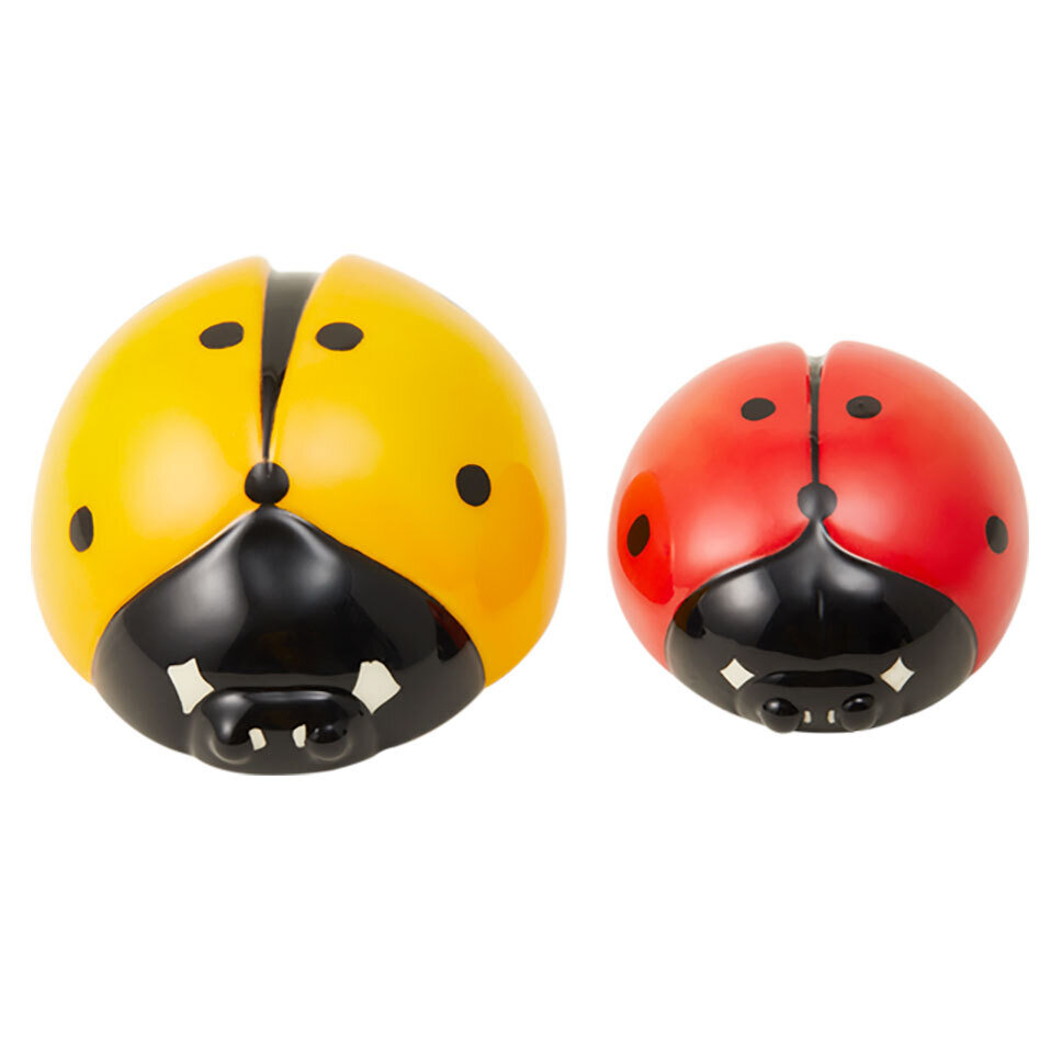 Franz Porcelain Joyous Ladybug Bowls Set 2Big Yellow and Small Red Ladybug FZ03894