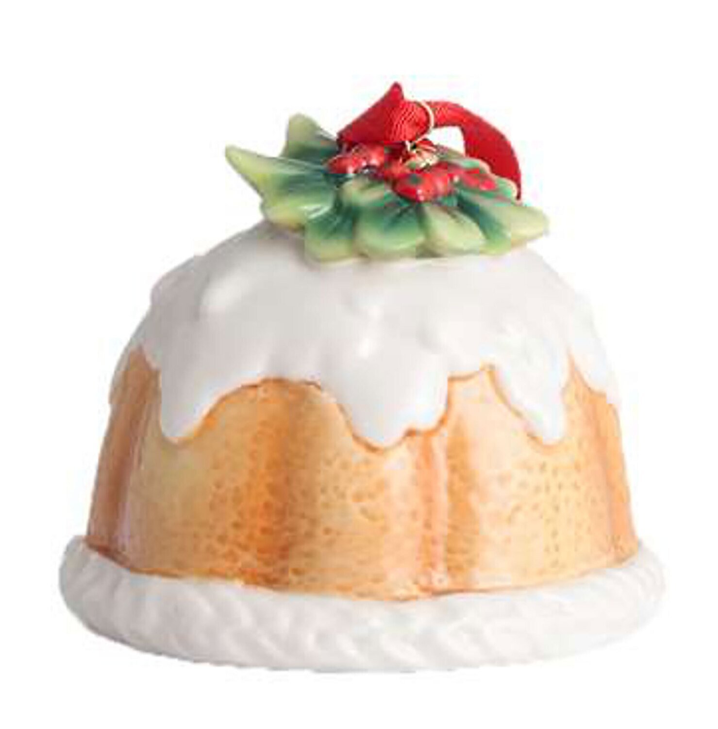Franz Porcelain Holiday Greetings Christmas Cake Ornament FZ02777