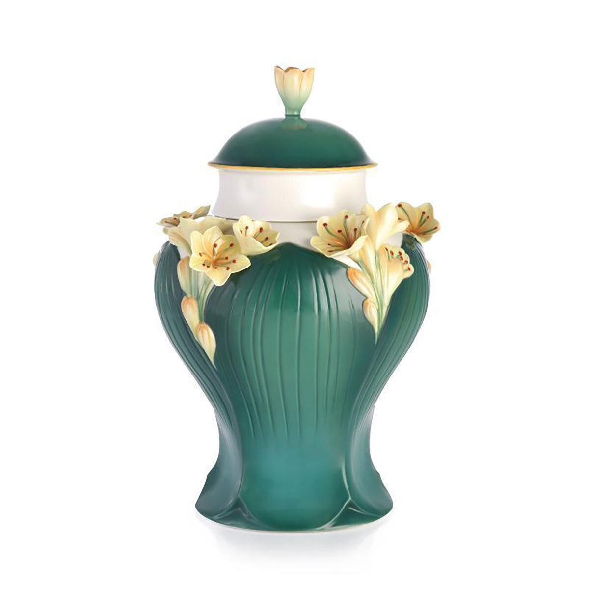Franz Porcelain Eminent Elegance Bush Lily Ginger Jar FZ03050