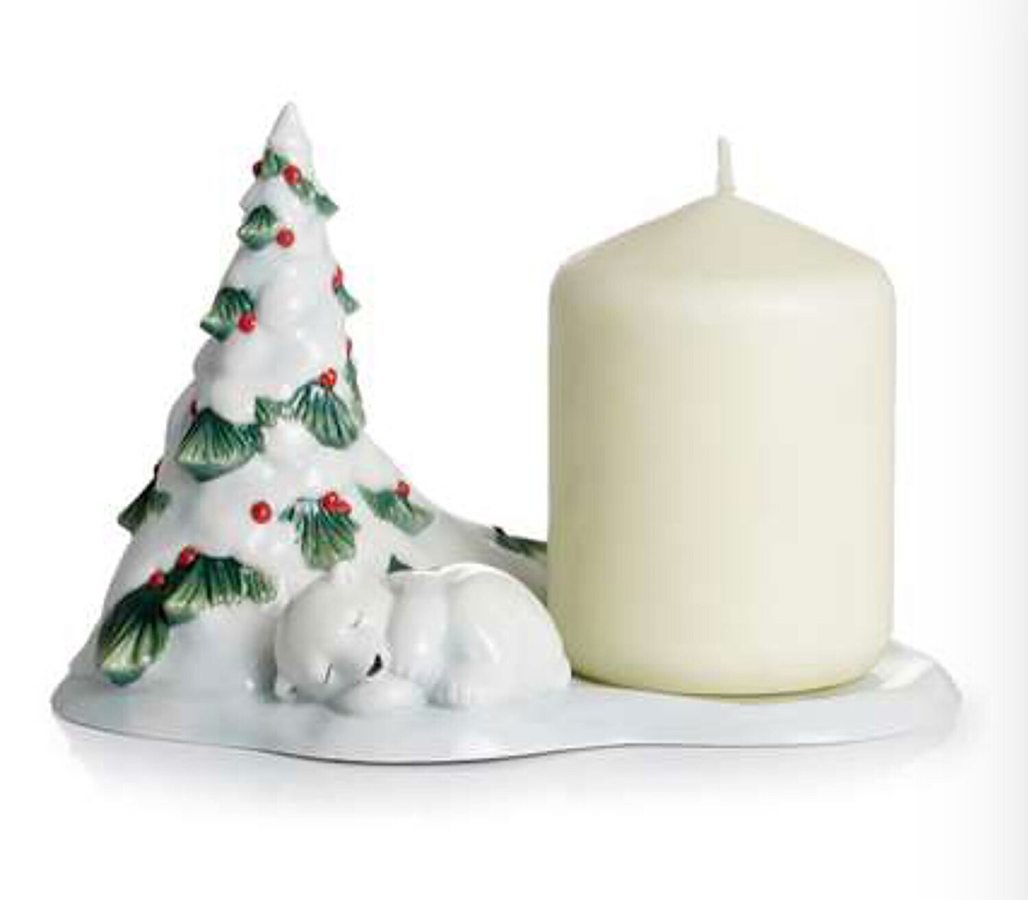 Franz Porcelain Curious Discovererpolar Bear Candle HolderCandle Not Included FZ02220