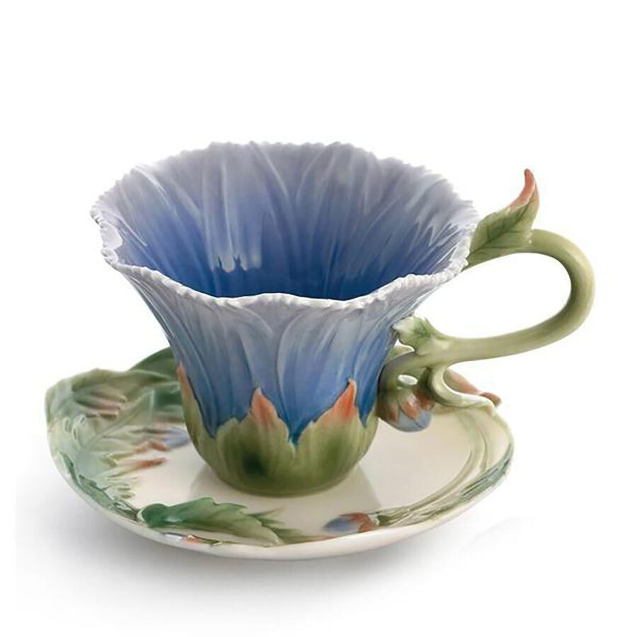 Franz Porcelain Cozies Chrysanthemum Flower Cup Saucer Spoon Set FZ01507