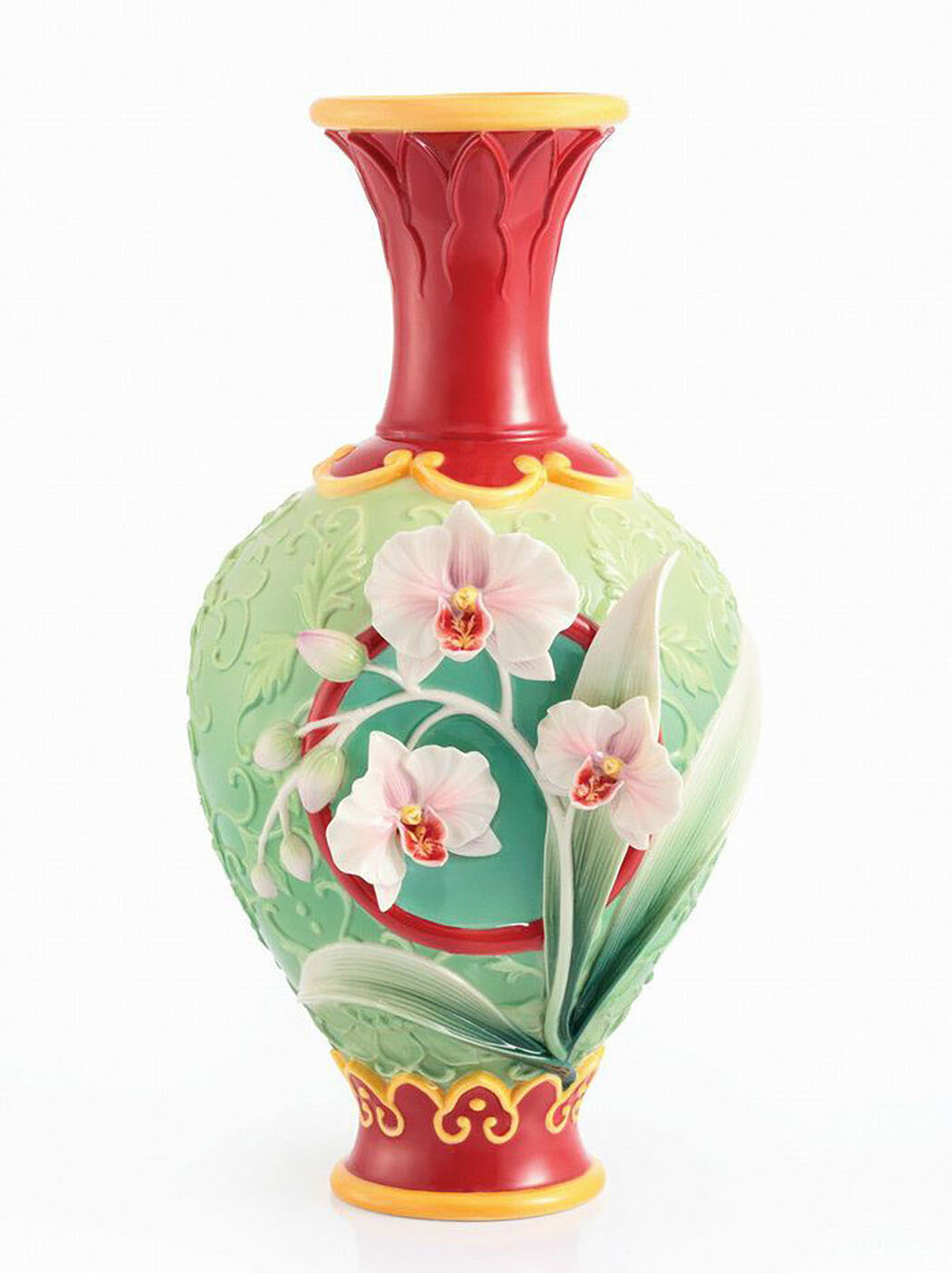 Franz Porcelain Continuity Of Fortune The Moth Orchid Vase FZ02957