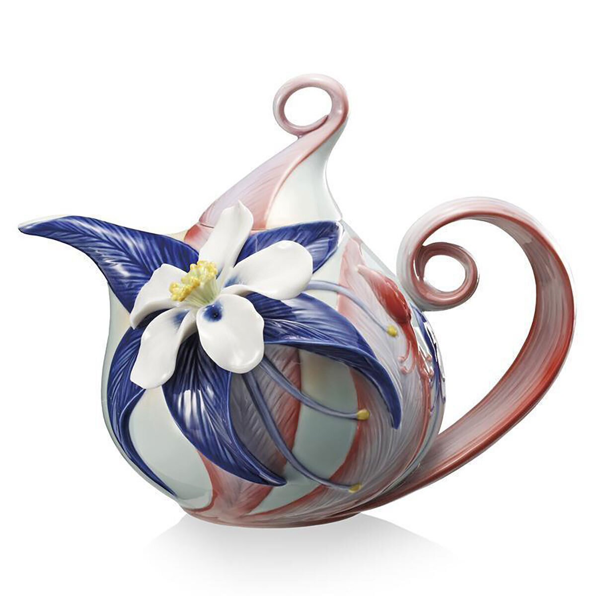 Franz Porcelain Columbine Wildflowers Teapot FZ02085