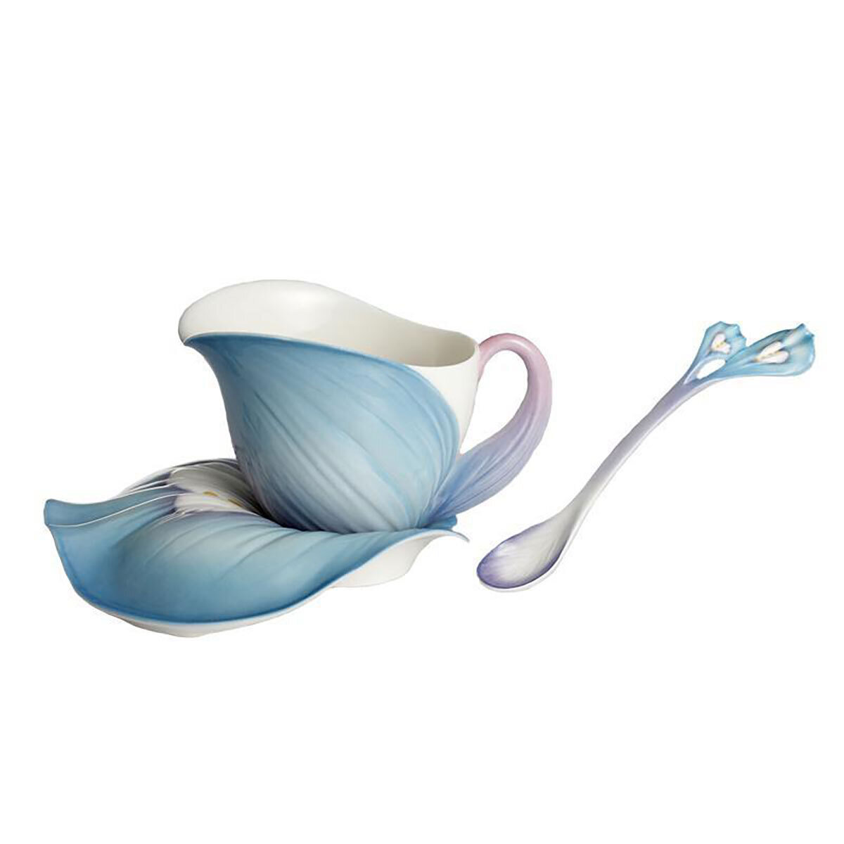 Franz Porcelain Blooming Bluebonnets Collection Cup Saucer Spoon Set FZ02198