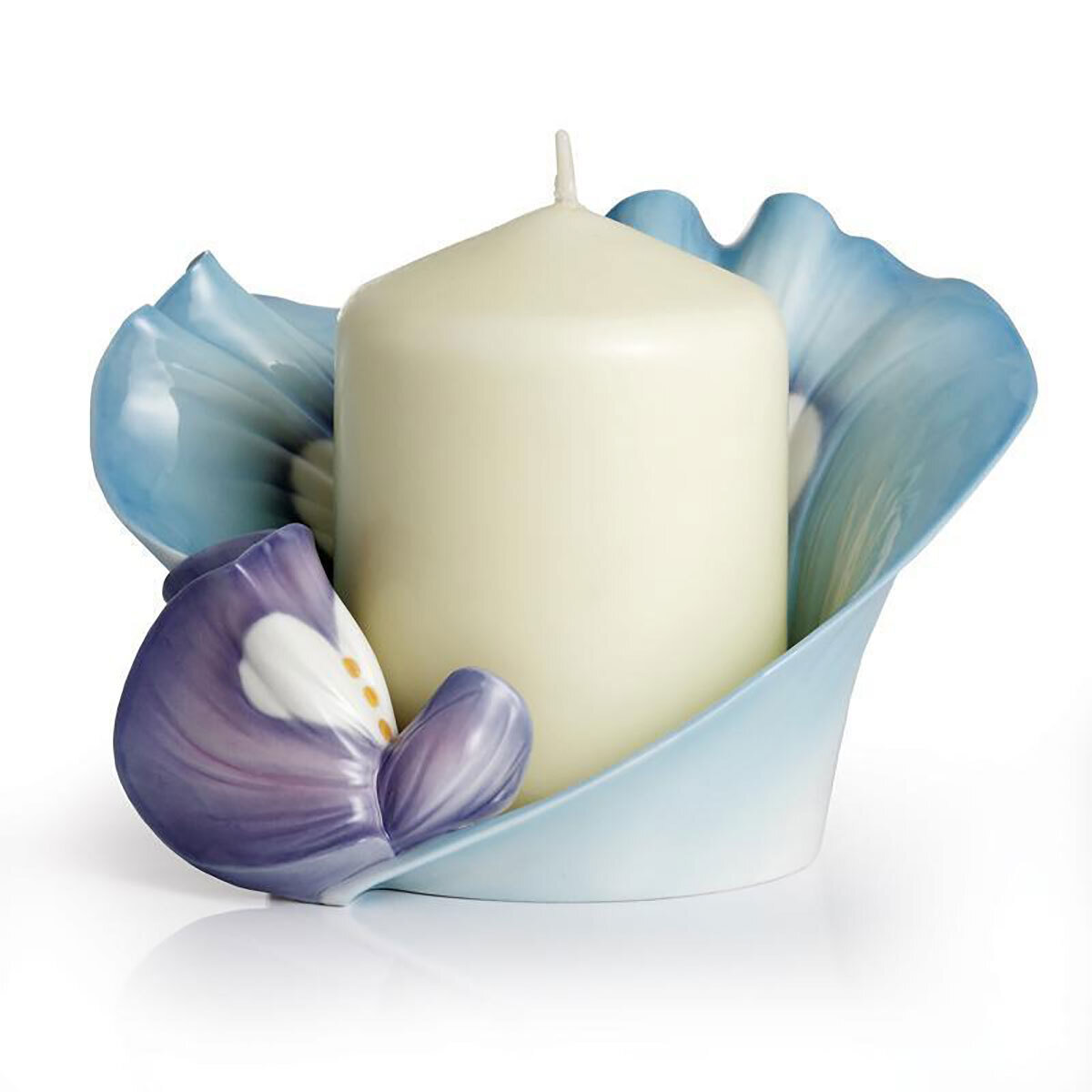 Franz Porcelain Blooming Bluebonnets Collection Candle Holder FZ02251