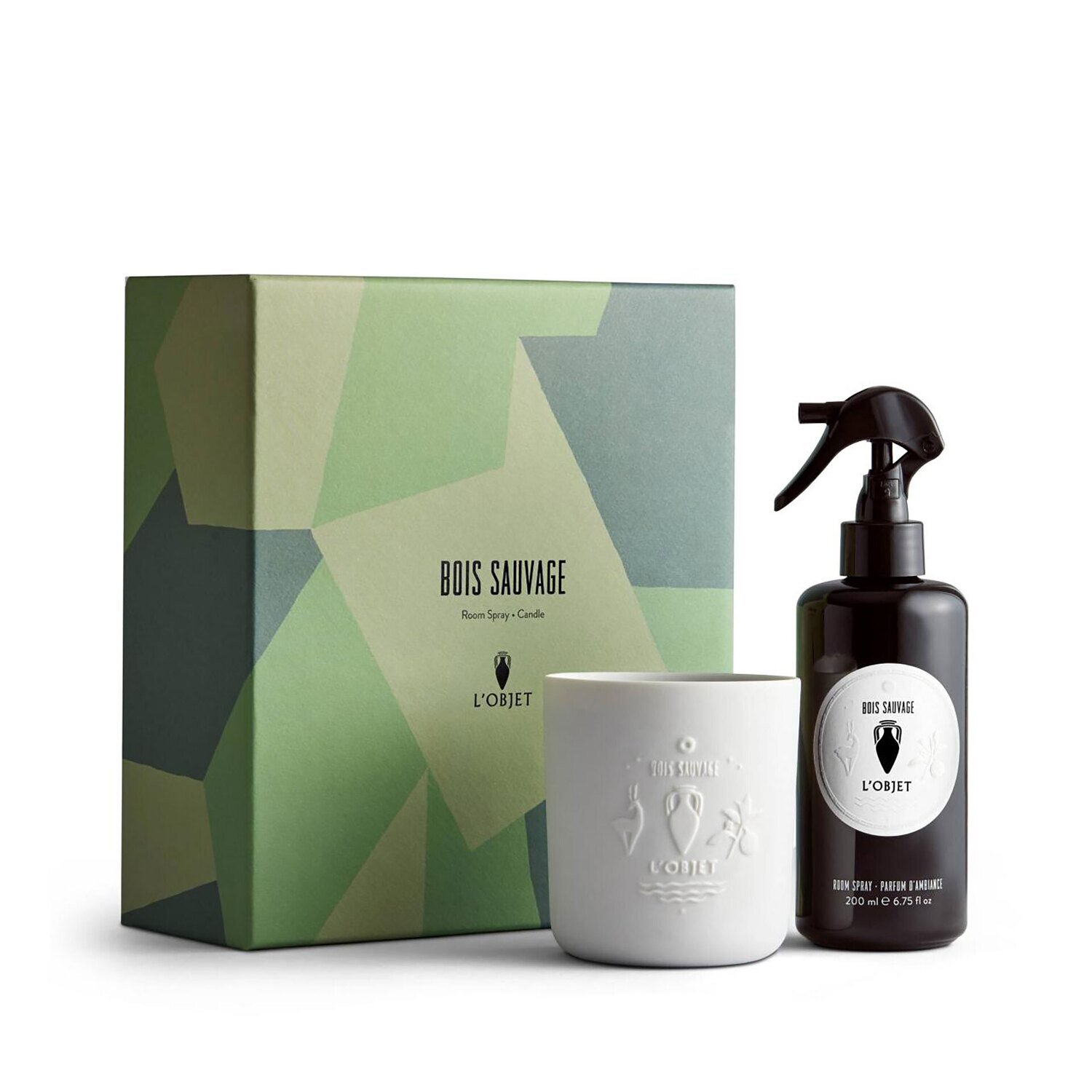 L'Objet Bois Sauvage Room Spray With Candle Gift Set AP5301