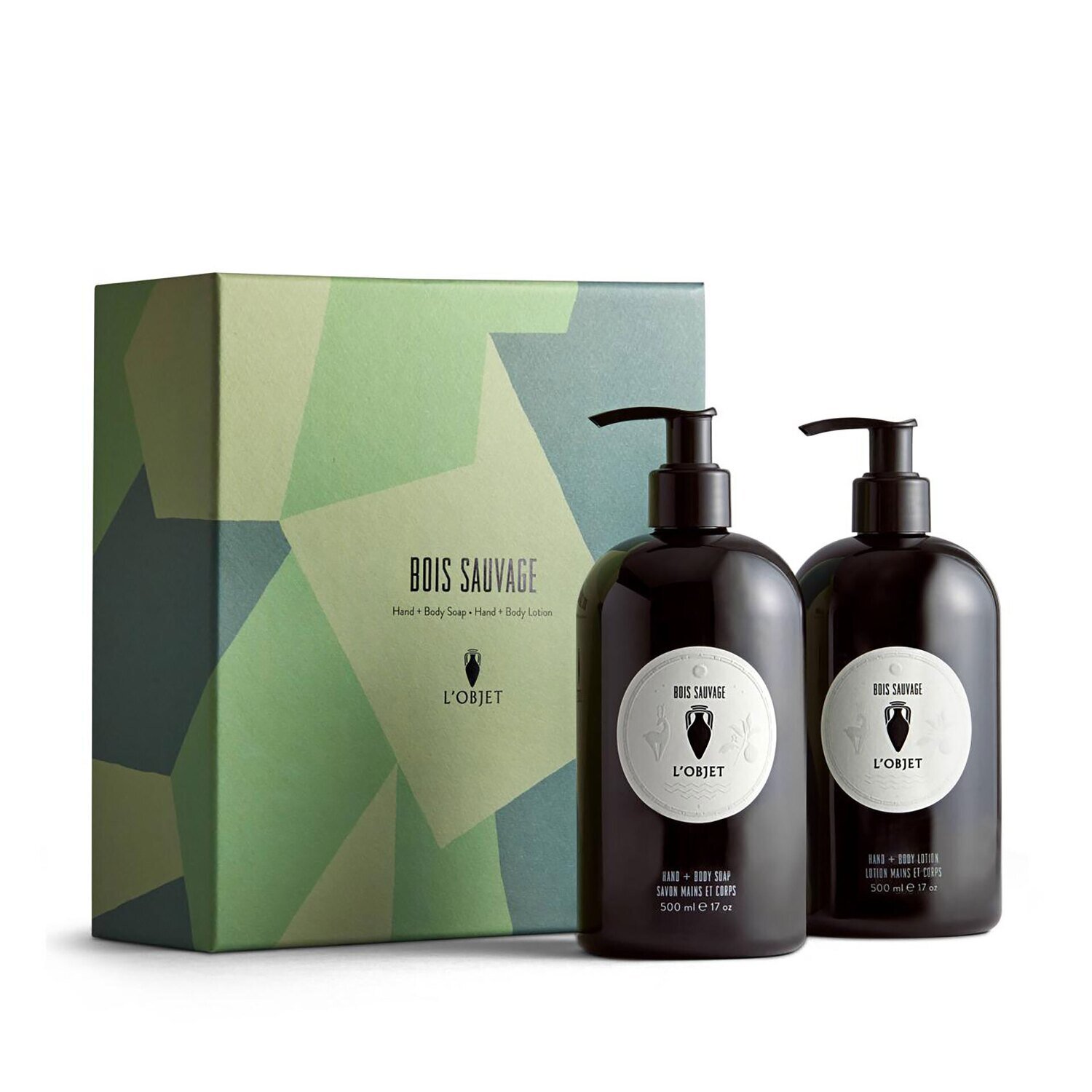 L'Objet Bois Sauvage Hand and Body Soap With Lotion Gift Set AP4501