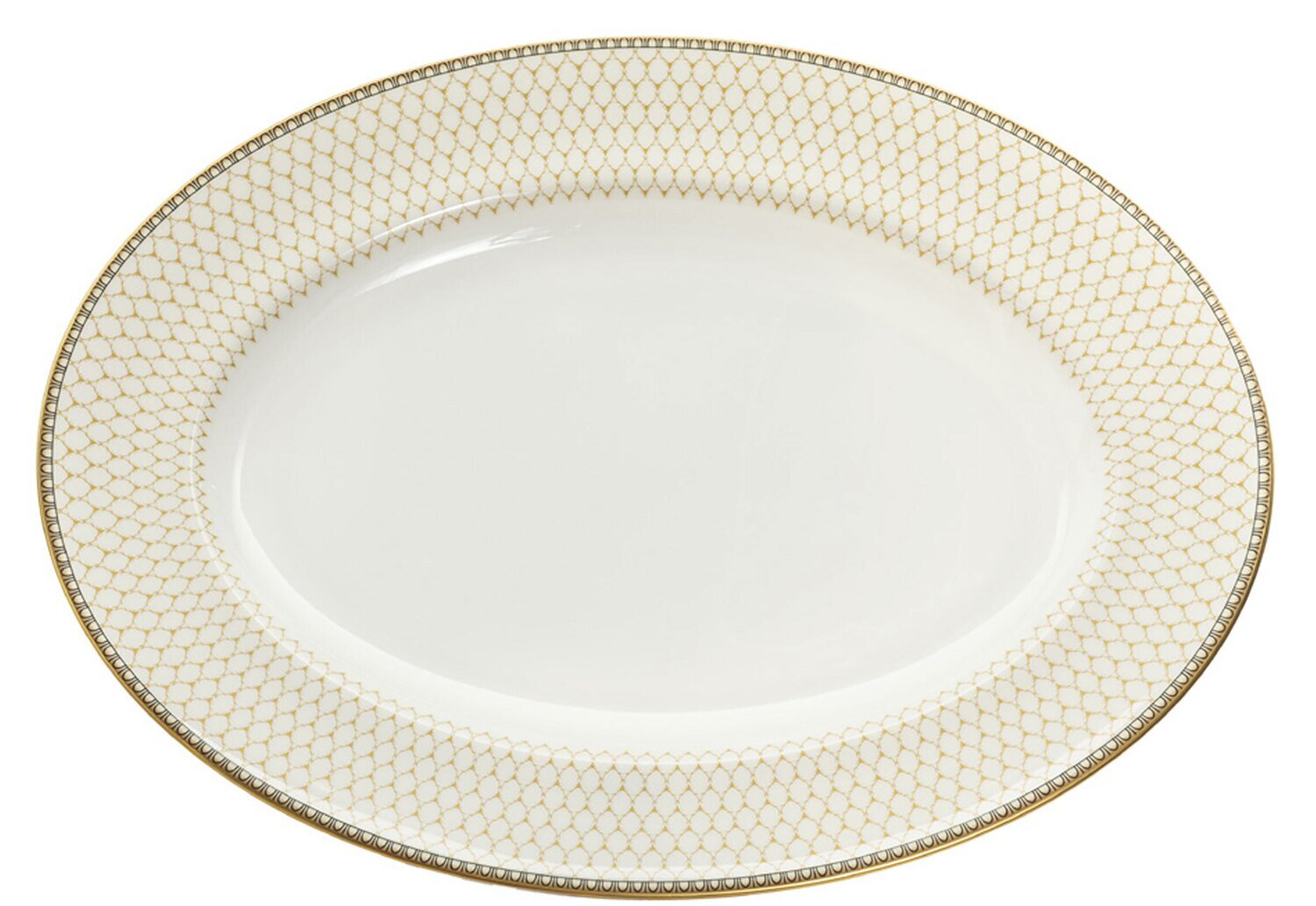 Halcyon Days Gordon Castle Antler Trellis Ivory Gold 14 Inch Oval Dish BCGAT04MOG, MPN: BCGAT04MOG,