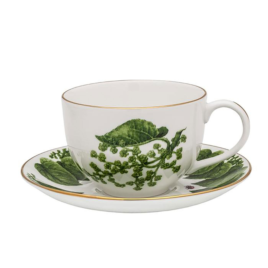 Halcyon Days Al Fresco Teacup &amp; Saucer Mayfair BCALF09TSG, MPN: BCALF09TSG,