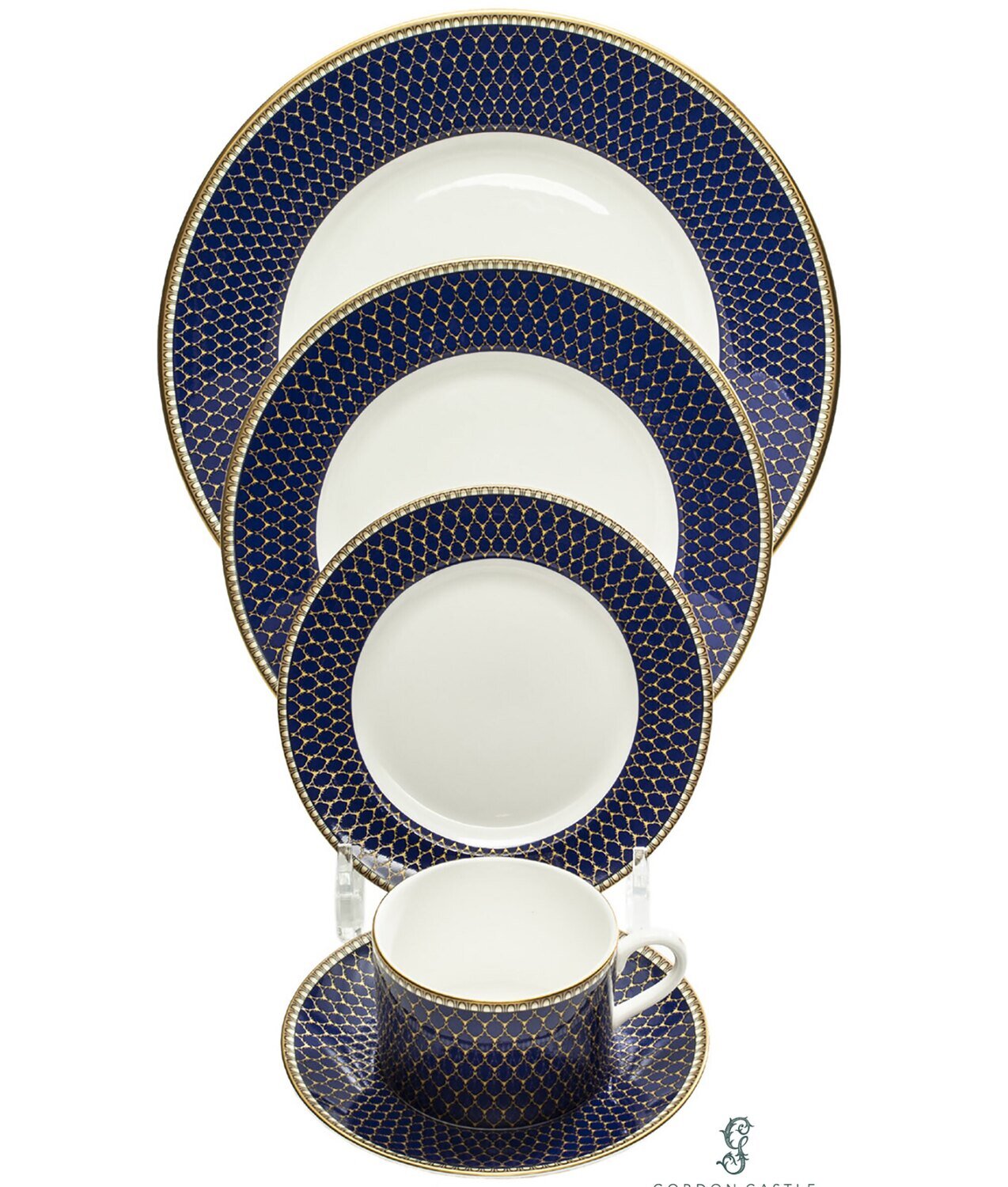Halcyon Days Gordon Castle Antler Trellis Midnight 5 Piece Place Setting BCGAT115PG, MPN: BCGAT115P…