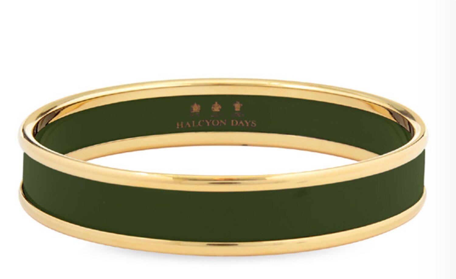 Halcyon Days 1cm Green Gold Medium Bangle Bracelet PBPLA0910GM