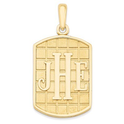 Antiqued or Sandblast Monogram Pendant 10k Yellow Gold Casted High Polished 10XNA526Y, MPN: 10XNA52…