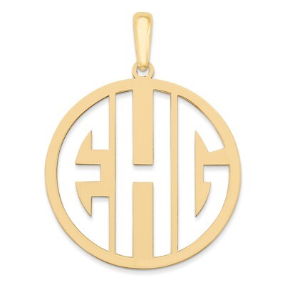 Monogram Pendant 10k Yellow Gold Laser High Polished 10XNA529Y, MPN: 10XNA529Y,