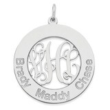 Monogram &amp; Names Pendant 10k White Gold Laser High Polished 10XNA530W, MPN: 10XNA530W,