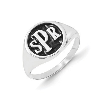 Monogram Signet Ring 10k White Gold 10XNR47W, MPN: 10XNR47W,