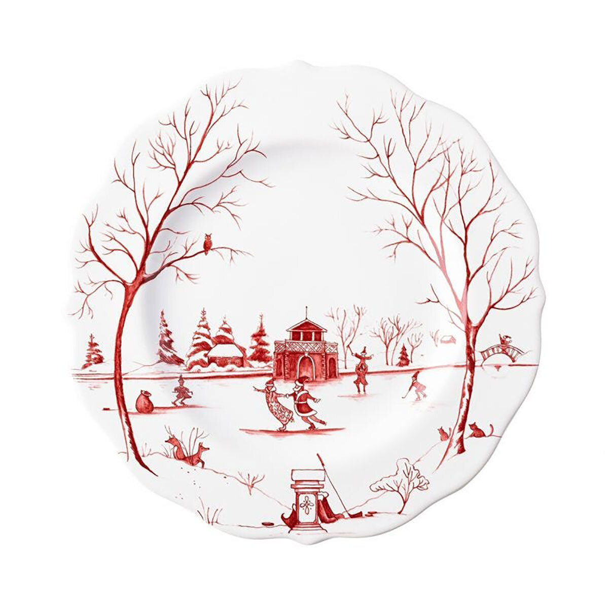 Juliska Country Estate Winter Frolic Ruby InchThe Claus&#39; Christmas Day Inch Dessert Salad Plate CE0…