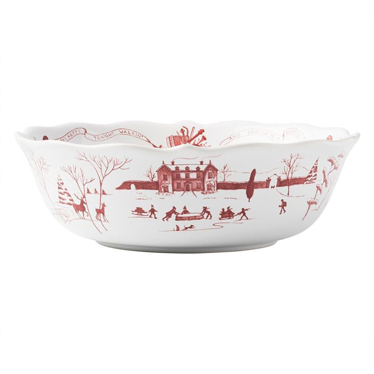 Juliska Country Estate Winter Frolic Ruby 10 Inch Serving Bowl CE31X/73, MPN: CE31X/73, 810882030558