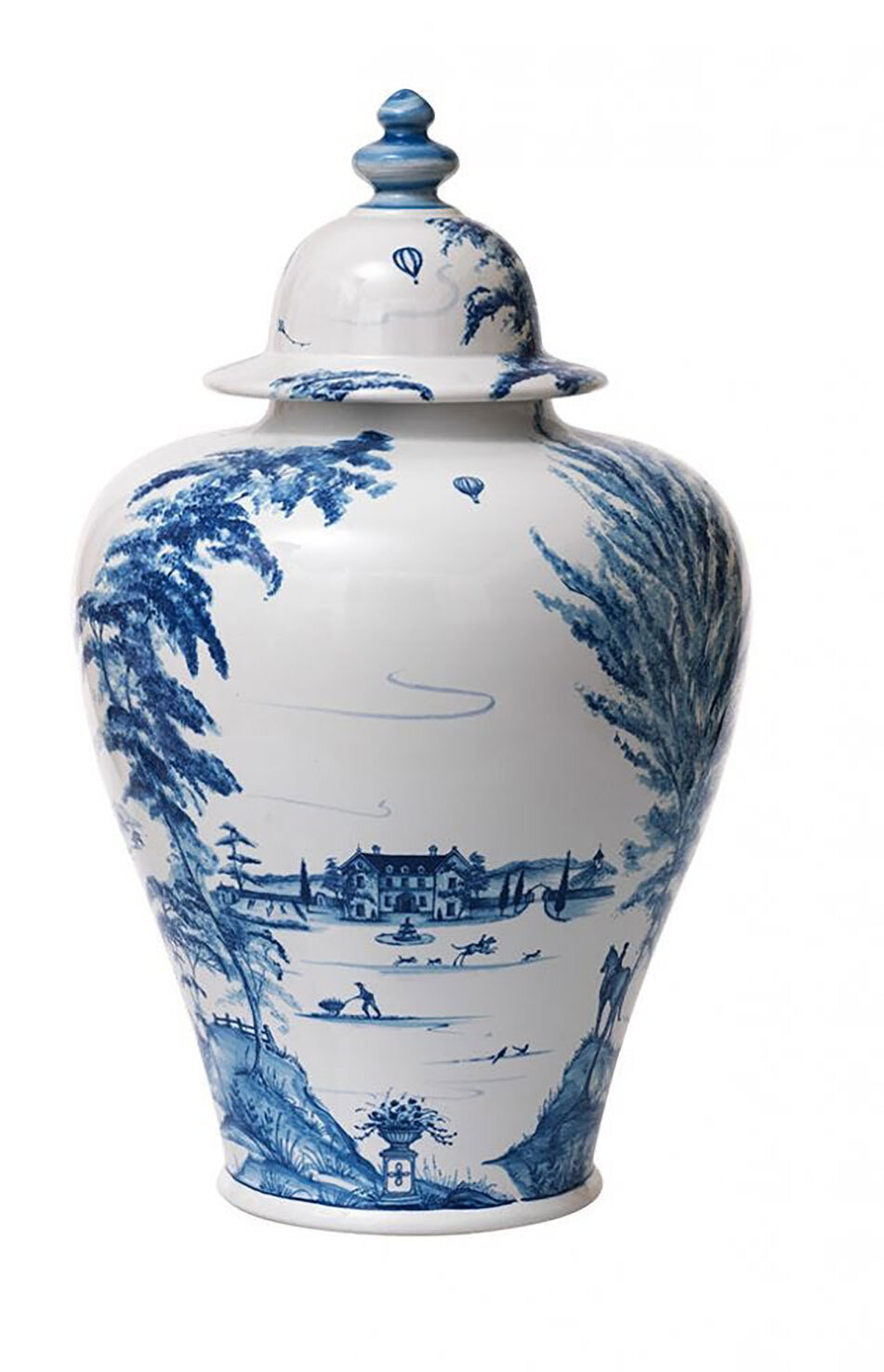 Juliska Country Estate Delft Blue 17 Inch Lidded Ginger Jar Estate Grounds CE43/44, MPN: CE43/44, 8…