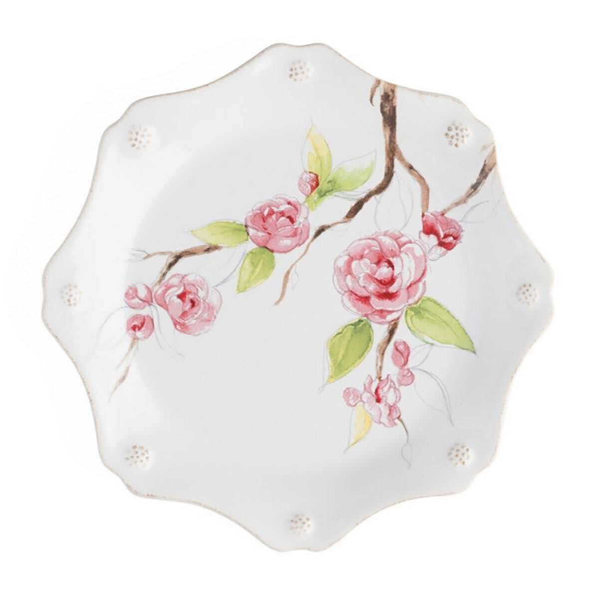 Juliska Berry &amp; Thread Floral Sketch Camellia Dessert Salad Plate FB02A/88