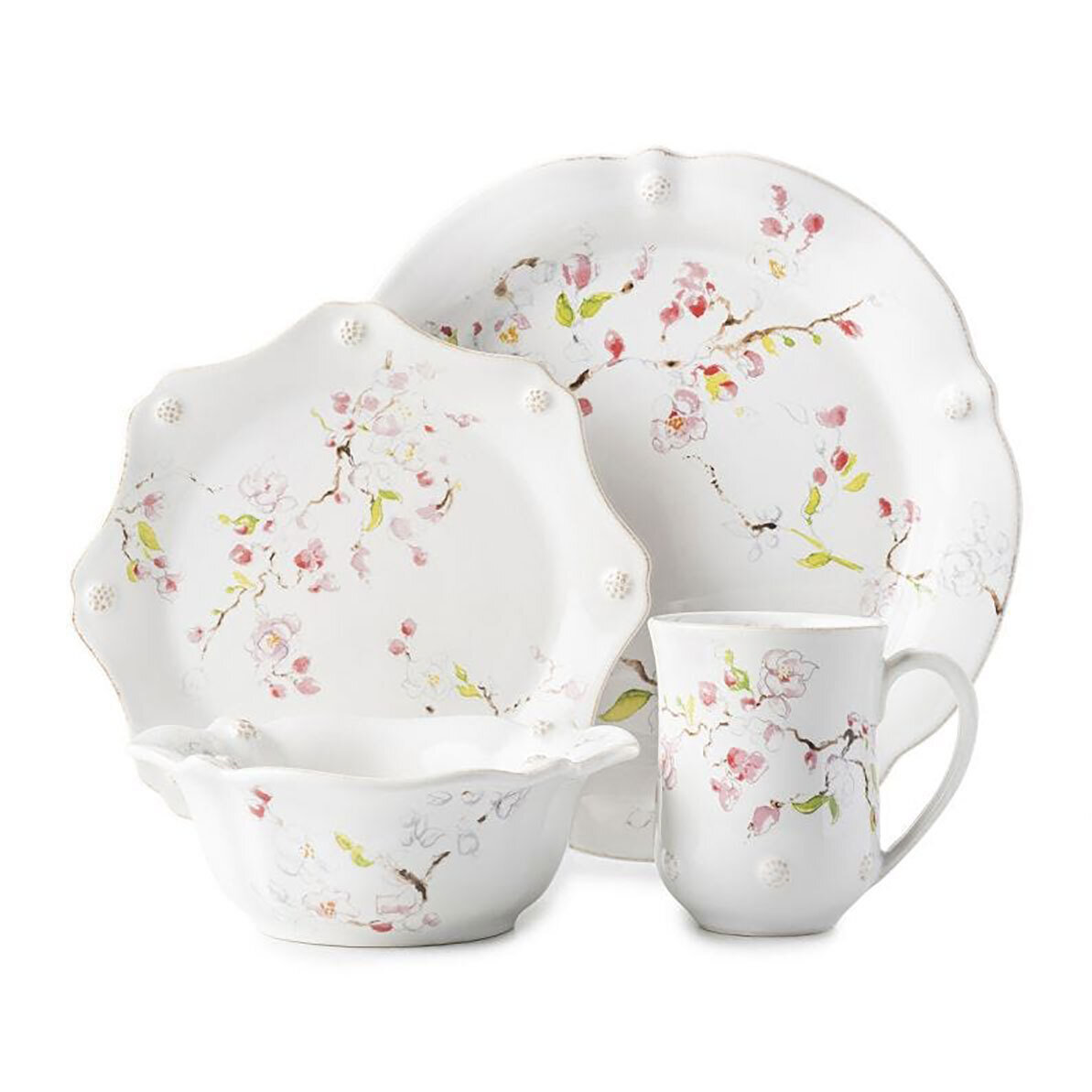 Juliska Berry &amp; Thread Floral Sketch Cherry Blossom 4 Piece Place Setting FB40B/88, MPN: FB40B/88, …