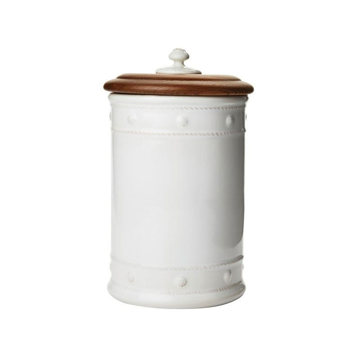 Juliska Berry &amp; Thread Whitewash 11.5 Inch Canister with Wooden Lid JA109/W, MPN: JA109/W, 81526102…