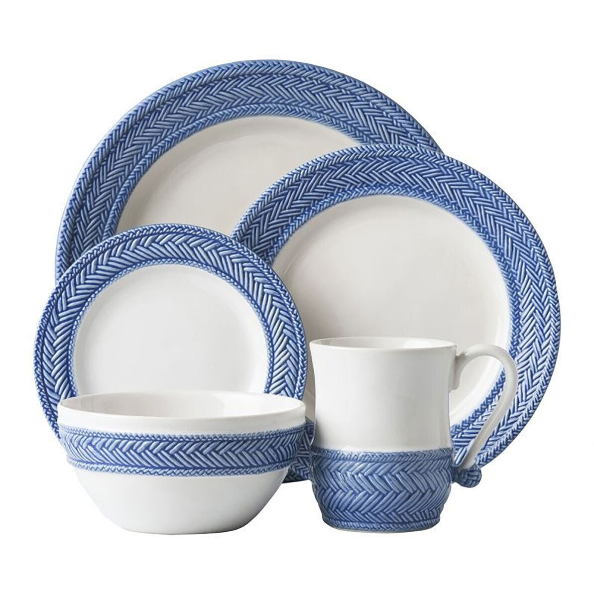 Juliska Le Panier White Delft 5 Piece Place Setting KH29/44, MPN: KH29/44, 815261025811