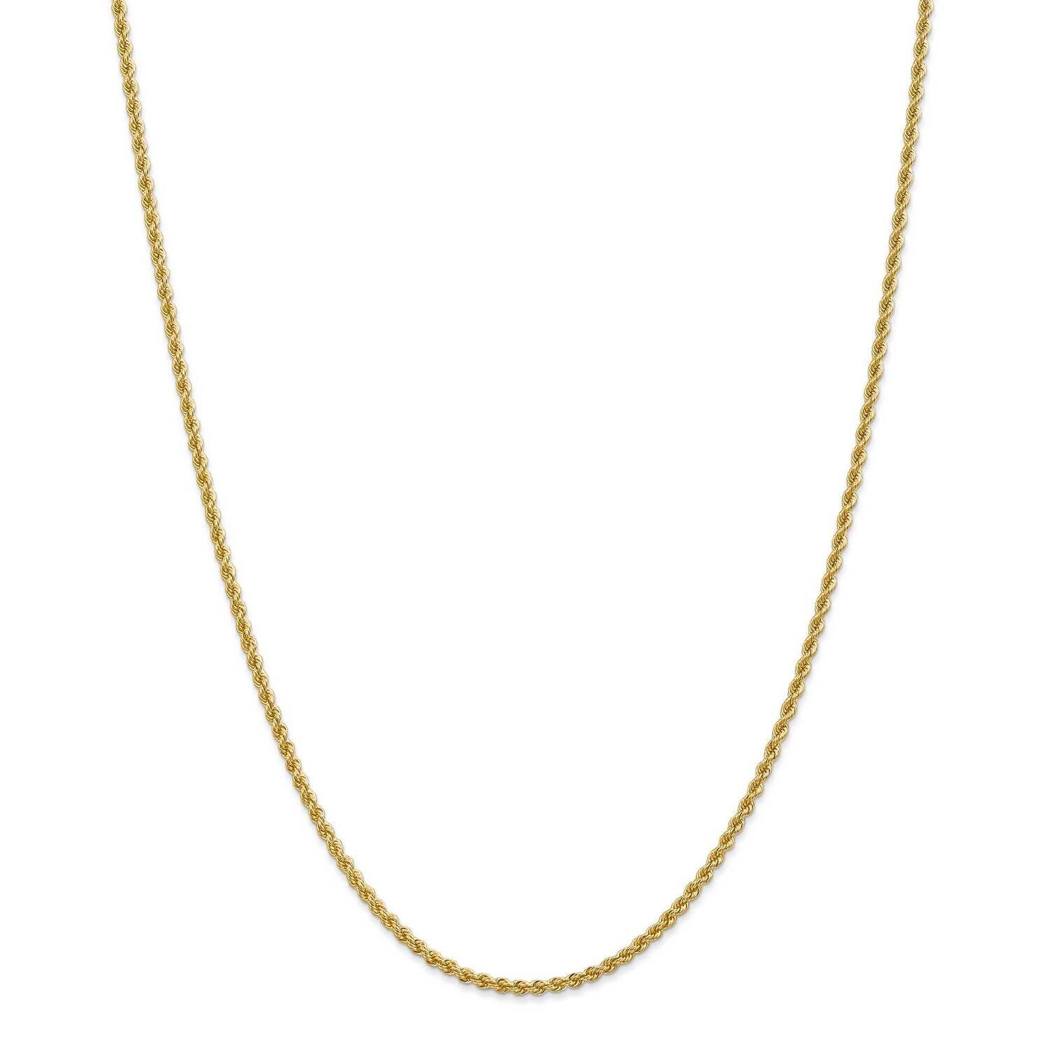 2.25mm Regular Rope Chain 36 Inch 14k Gold 016S-36, MPN: 016S-36, 883957165578