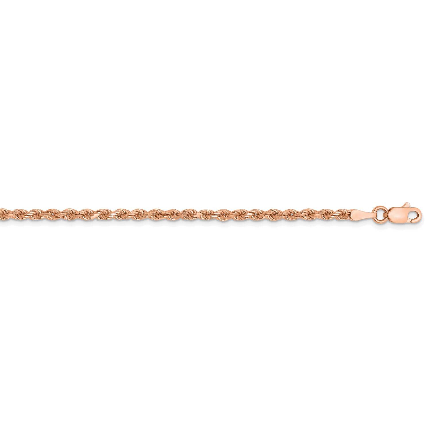 2.25mm Diamond-Cut Rope with Lobster Clasp Chain 18 Inch 14k Rose Gold 018R-18, MPN: 018R-18, 88395…