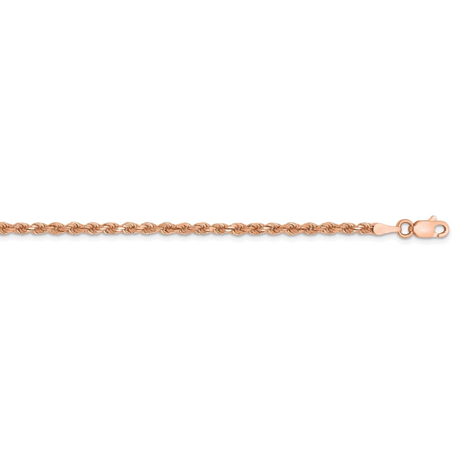 2.25mm Diamond-Cut Rope with Lobster Clasp Chain 24 Inch 14k Rose Gold 018R-24, MPN: 018R-24, 88395…