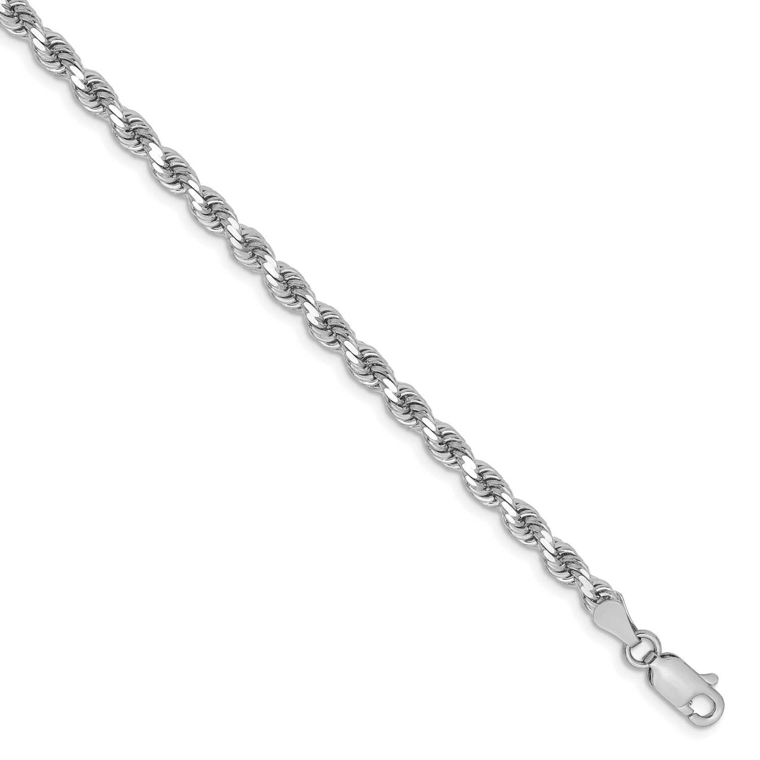 3.25mm Diamond-Cut Rope with Lobster Clasp Chain 7 Inch 14k White Gold 024W-7