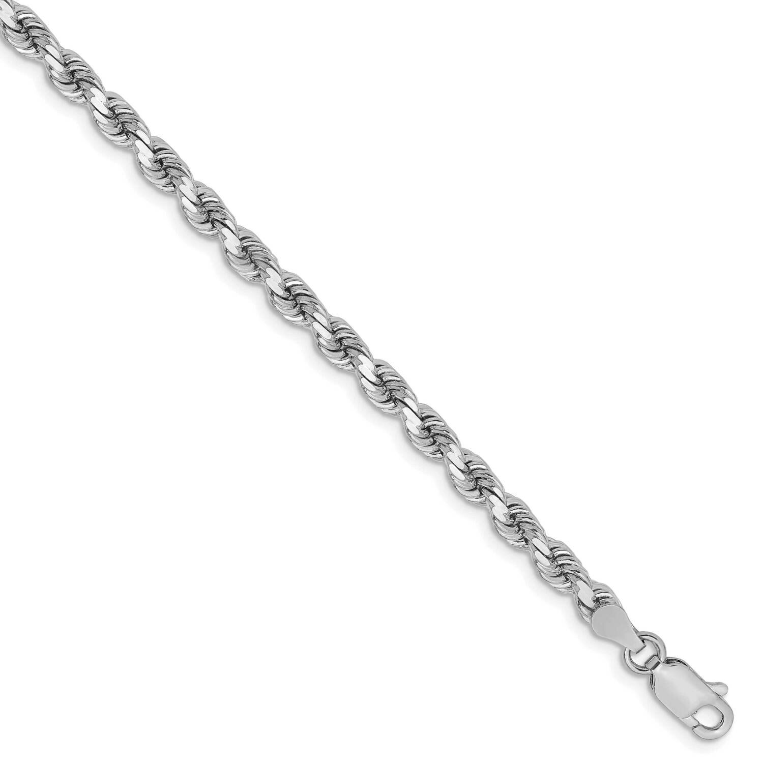 3.75mm Diamond-Cut Rope with Lobster Clasp Chain 7 Inch 14k White Gold 027W-7