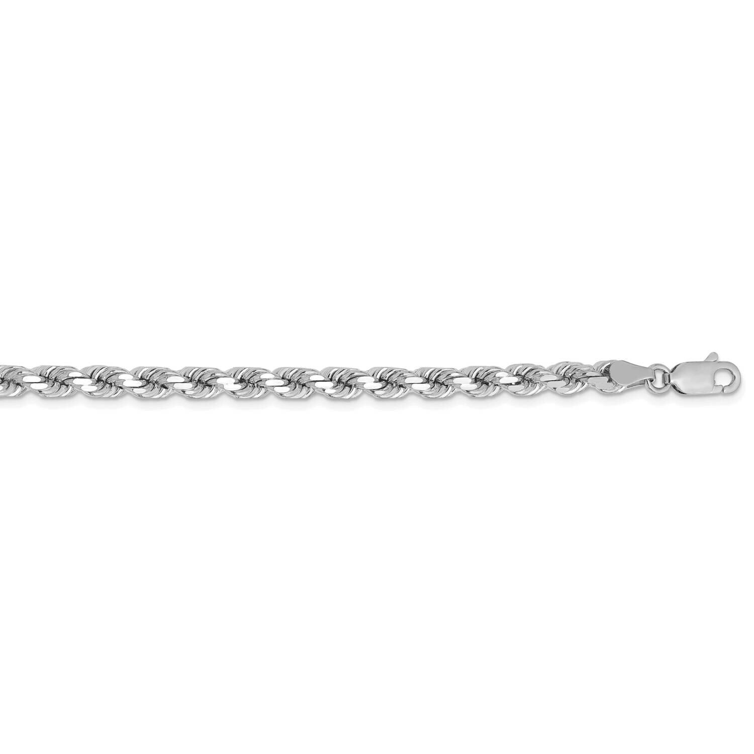 4.25mm Diamond-Cut Rope with Lobster Clasp Chain 30 Inch 14k White Gold 033W-30