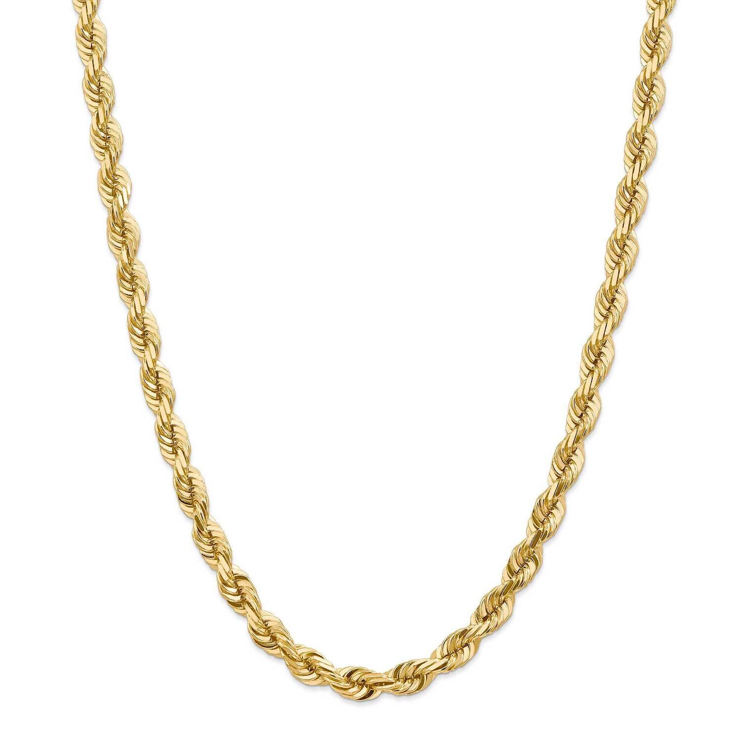 7mm Diamond-Cut Rope with Fancy Lobster Clasp Chain 26 Inch 14k Gold 050-26, MPN: 050-26, 883957165…