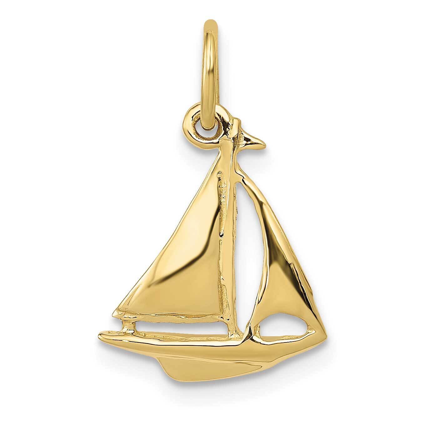 Sailboat Charm 10k Gold 10A1206, MPN: 10A1206,