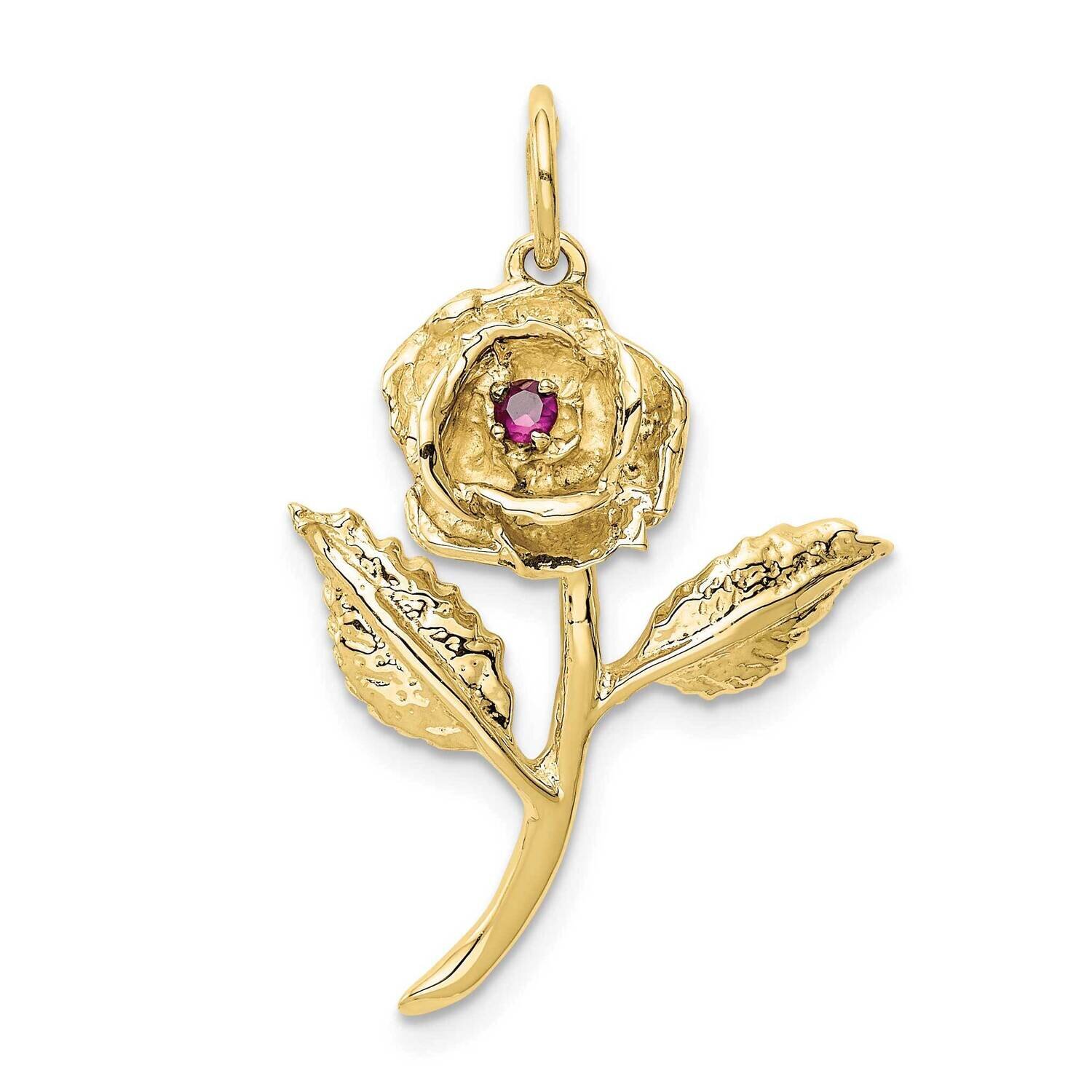 CZ Diamond Rose Charm 10k Gold 10A9014, MPN: 10A9014,