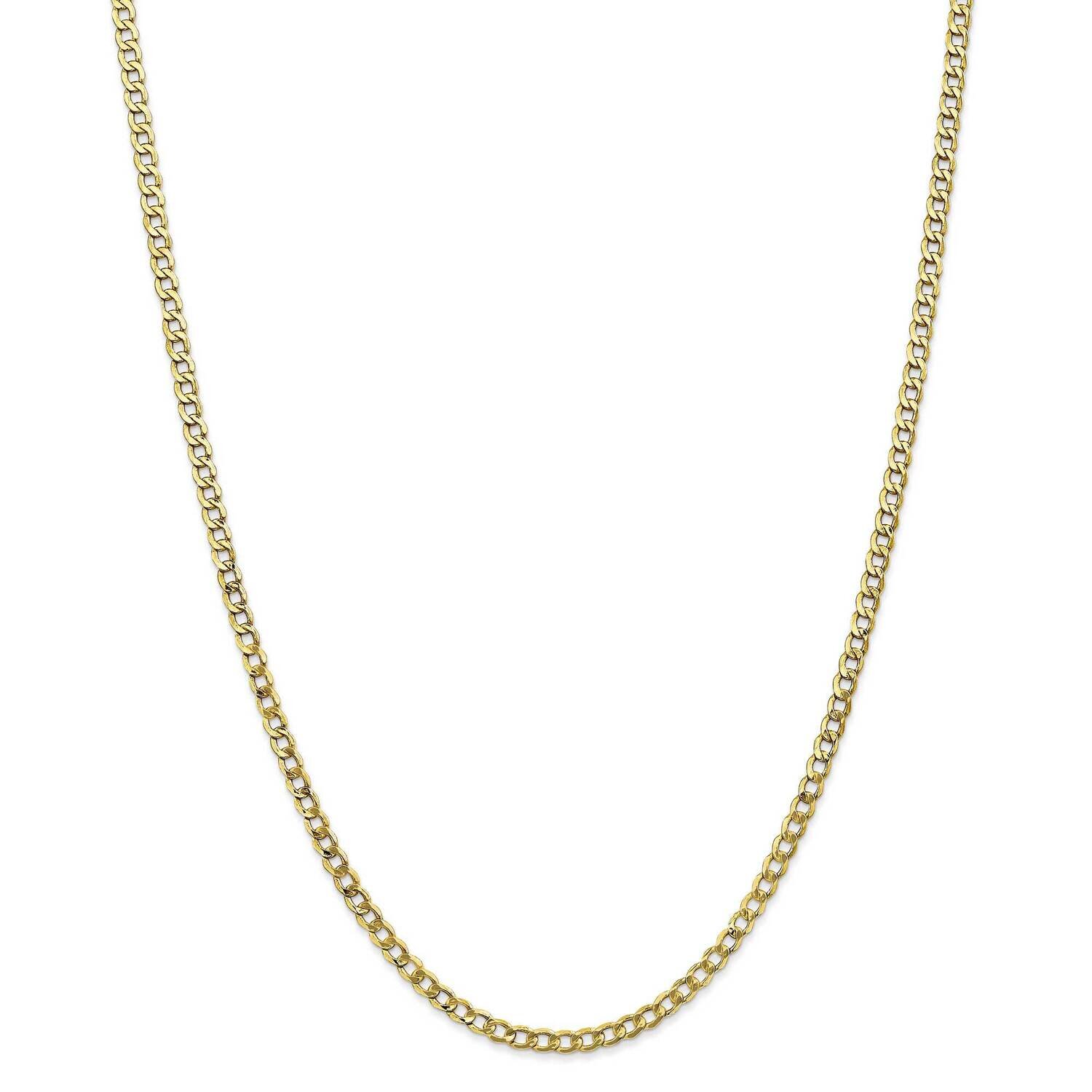 3.35mm Semi-Solid Curb Link Chain 22 Inch 10k Gold 10BC106-22, MPN: 10BC106-22, 191101730924